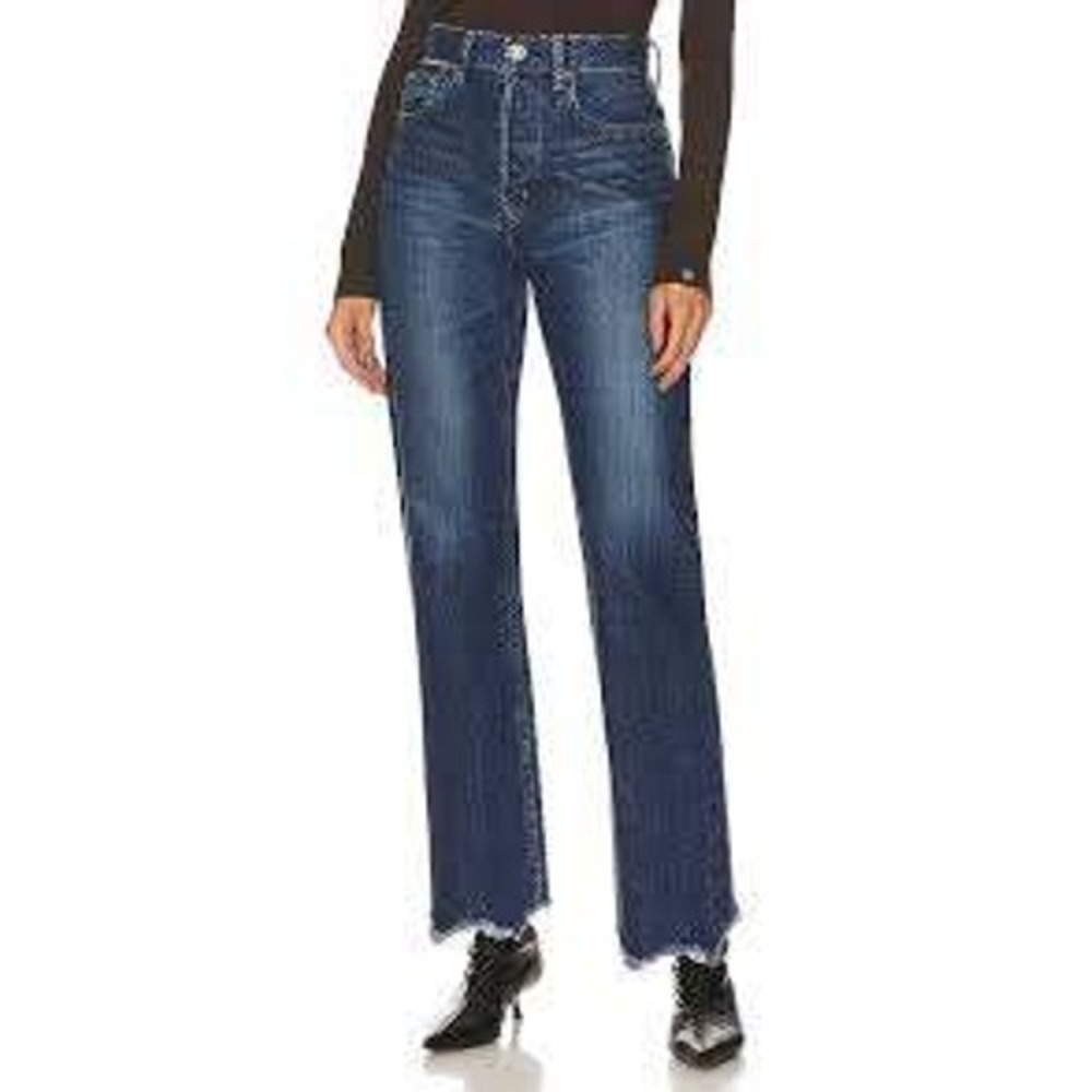 Moussy Vintage Corcoran Wide Straight Cropped Jeans 540GAC11-5080 Blue Denim